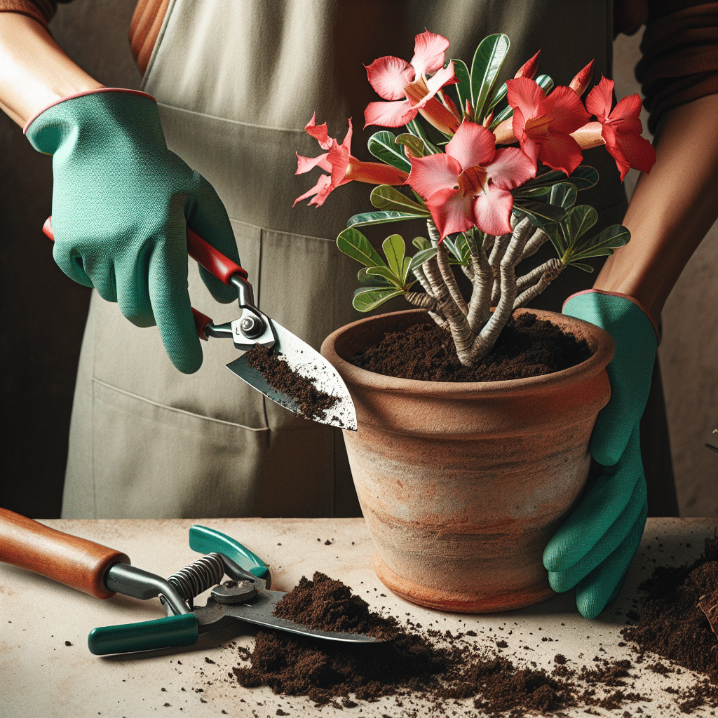 Materiais necessários para replantar Rosa do Deserto