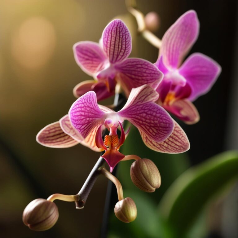 Orquídea Phalaenopsis com touceira, mostrando bulbos