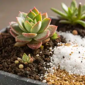 Mistura de terra e areia para plantar suculentas