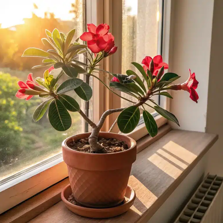 flor do deserto no vaso